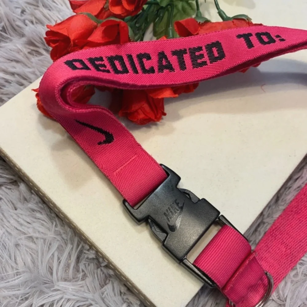 🌹Nike • Pink 'Dedicated To' Adjustable Lanyard